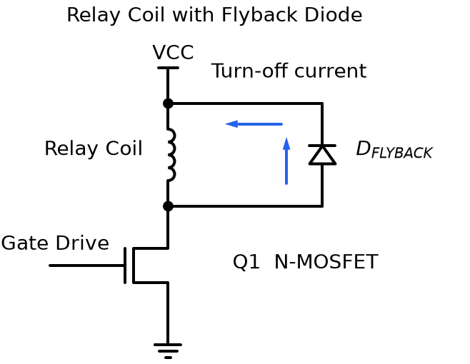 Relay Flyback diode 선정: 코일 전류와 차단 시간으로 계산하기